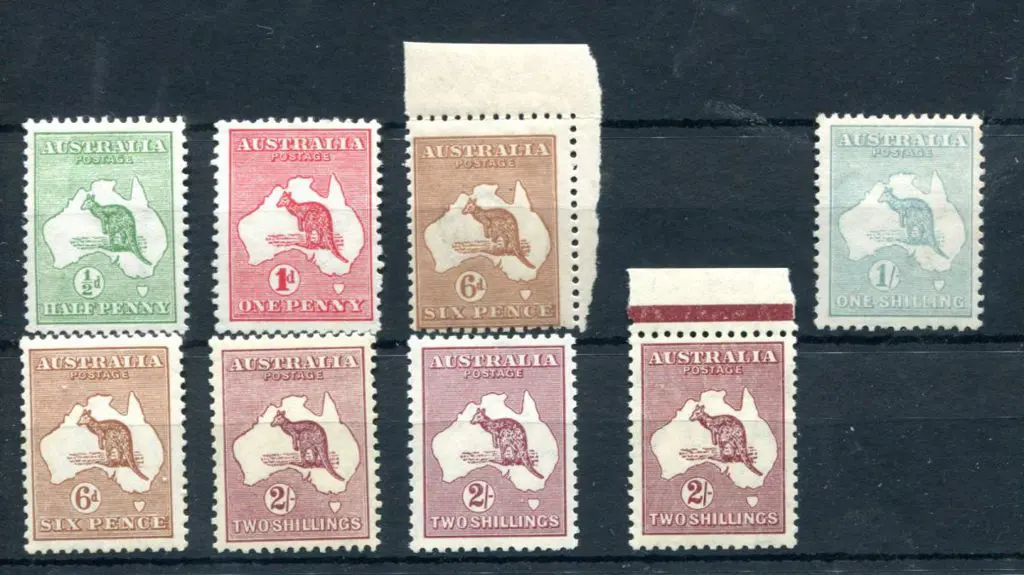 Kangaroos Selection consisting 1st wmk ½d green ... Image 1++