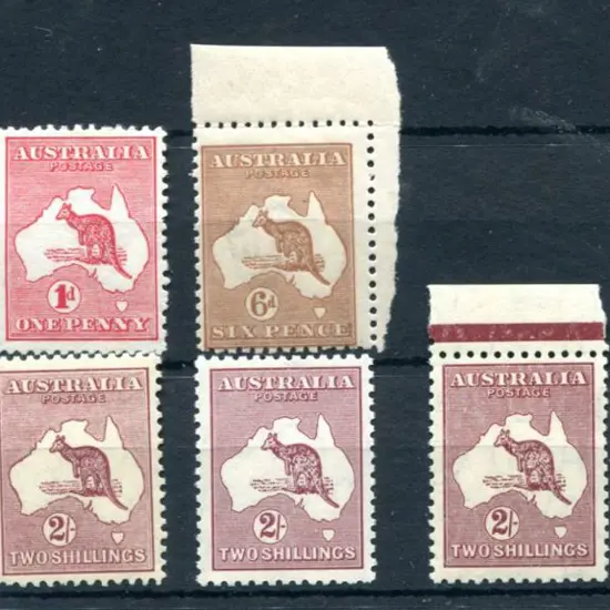 Kangaroos Selection consisting 1st wmk ½d green ...