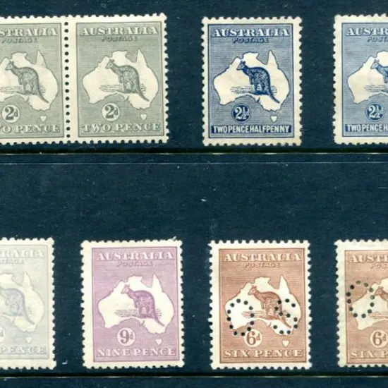 Kangaroos Small selection consisting of 9 x 3rd ...
