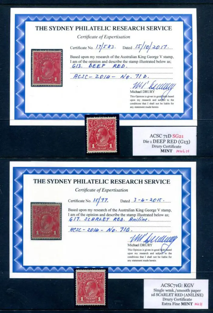 KGV 1d red selection on 3 Hagners incl 1d engraved ... Image 1++