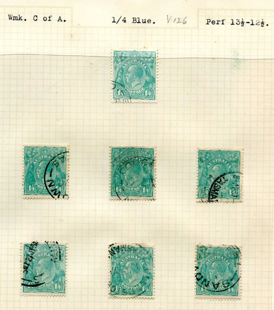 KGV CofA wmk range on leaves incl ½d orange (7) ... Image 1++