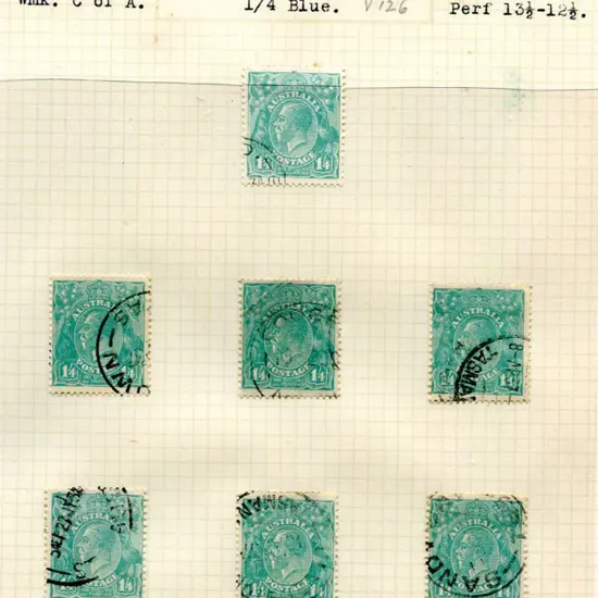 KGV CofA wmk range on leaves incl ½d orange (7) ...