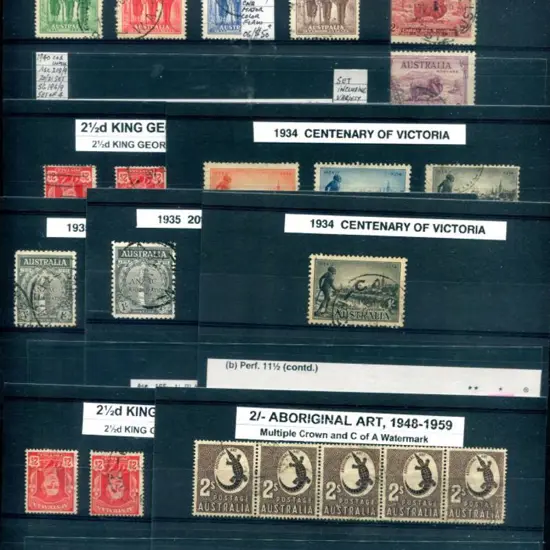1930-1949 used group on 29 individual stockcards ...