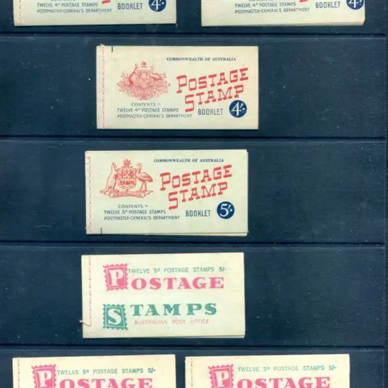 Booklets 1957-1959 group incl 4/- B60Bv, Bvw & ...