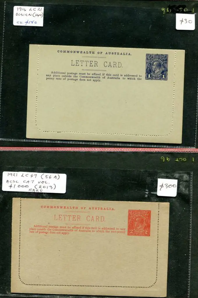 Letter Cards 1914 KGV side face types for ACSC ... Image 1++