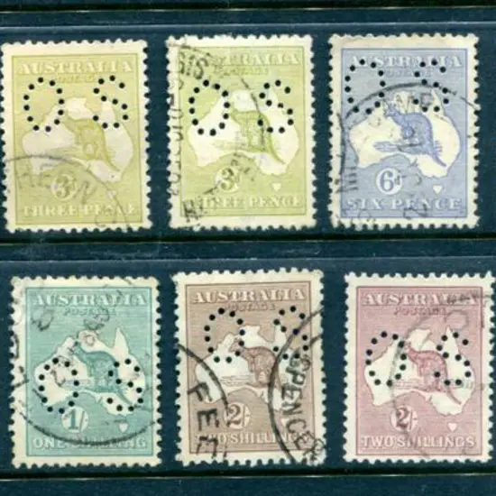 Officials 2d grey to 10/- kangaroos, 3rd wmk ...