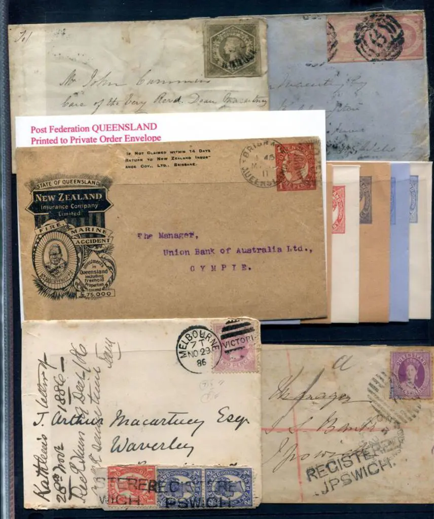 Queensland Pre & post-colonial postal stationery ... Image 1++
