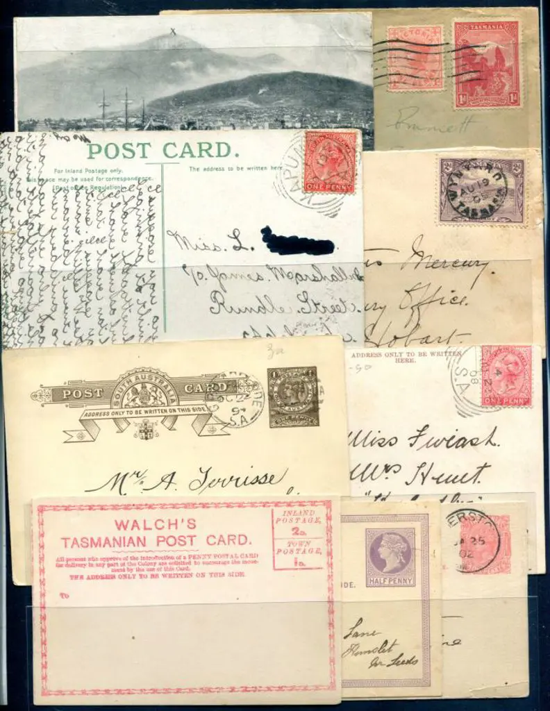 South Aust & Tasmania 1902 & 1907 covers from the ... Image 1++