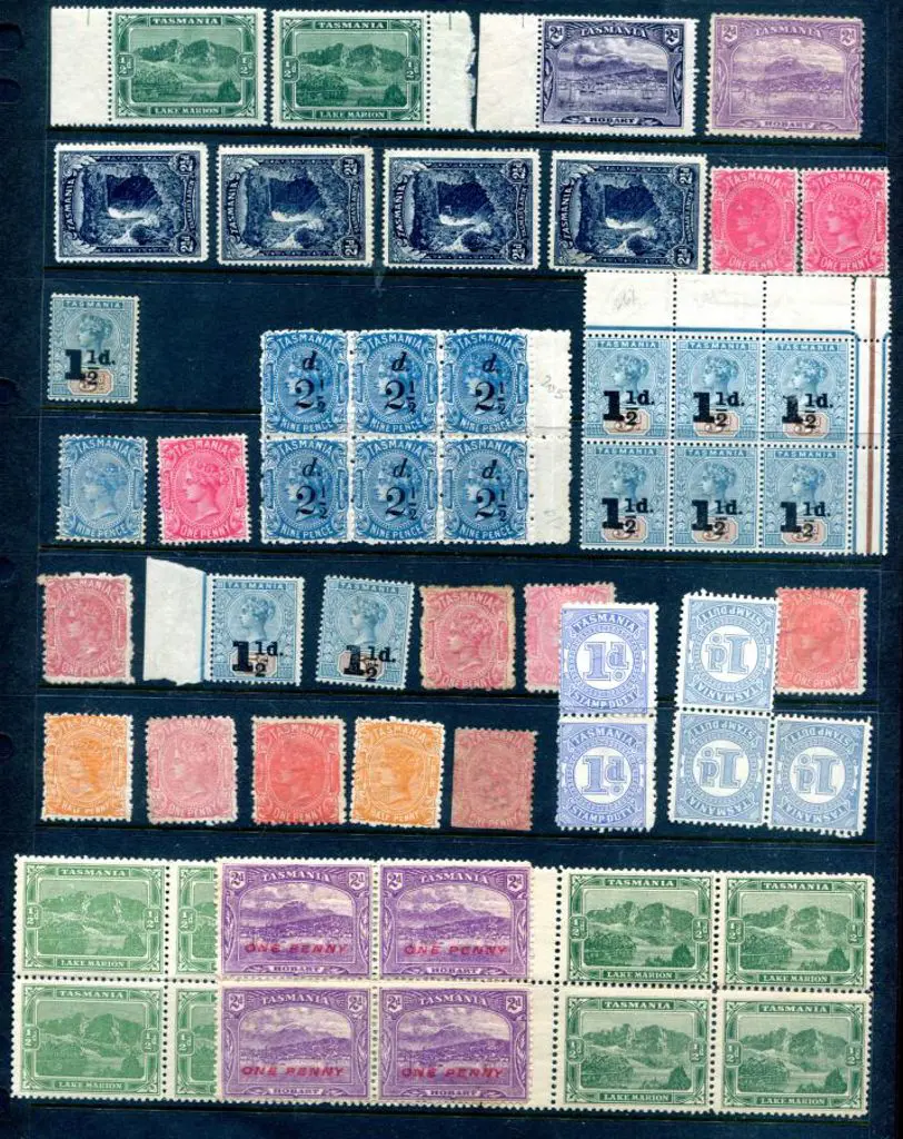 Tasmania MUH/MLH selection incl ½d pictorials with ... Image 1++