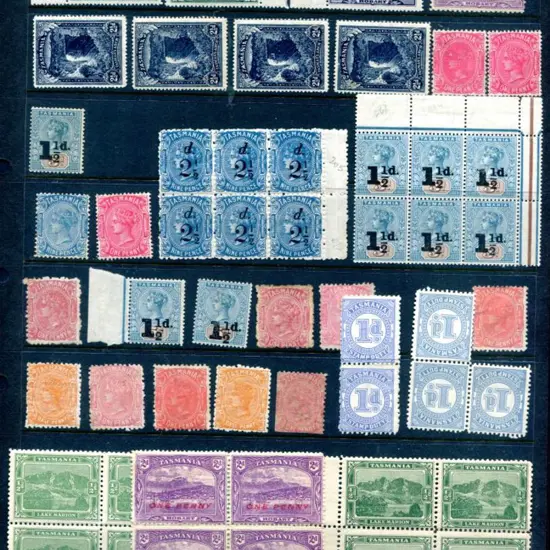 Tasmania MUH/MLH selection incl ½d pictorials with ...