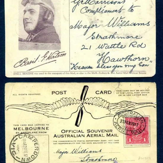 1917 (27th Feb) Basil Watson Postcard with 1d red ...
