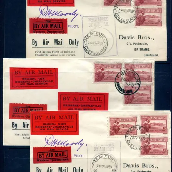 1929 (17th Apr) Charleville to Brisbane return ...
