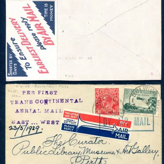 1929 (2nd June) Adelaide to Perth cover with "PER ...
