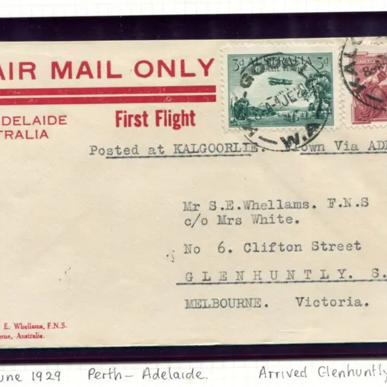1929 (2nd - 4th June) Adelaide to Perth group incl ...