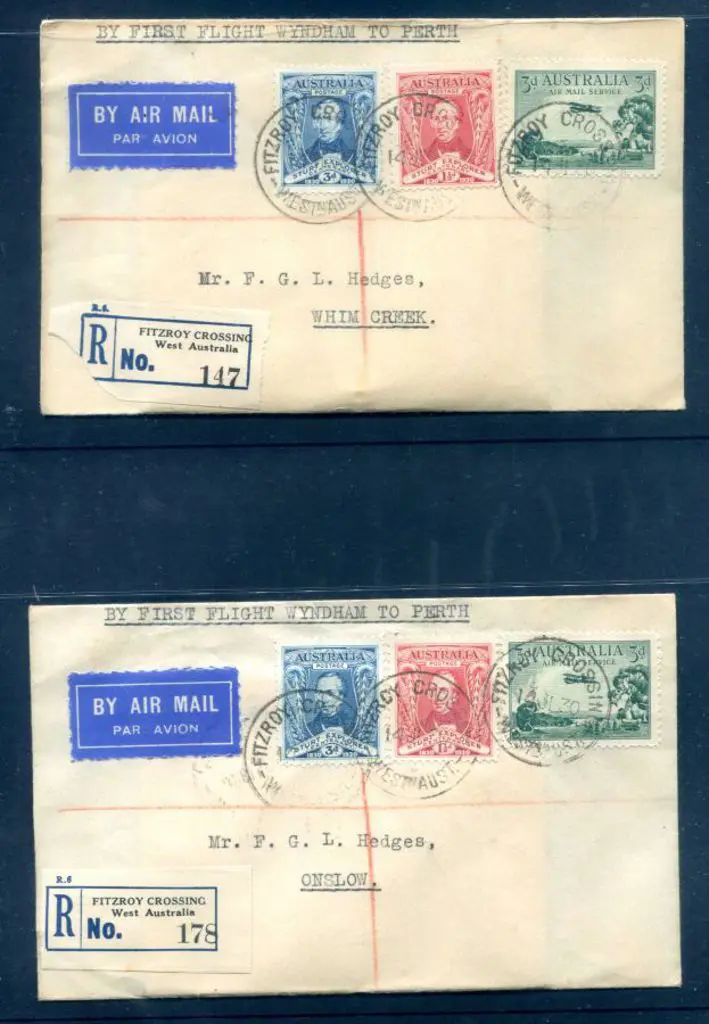 1930 (13th July) "By First Flight Wyndham to ... Image 1++