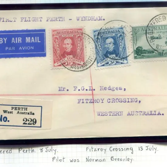 1930 (13th July) Perth to Wyndham, Halls Creek to ...