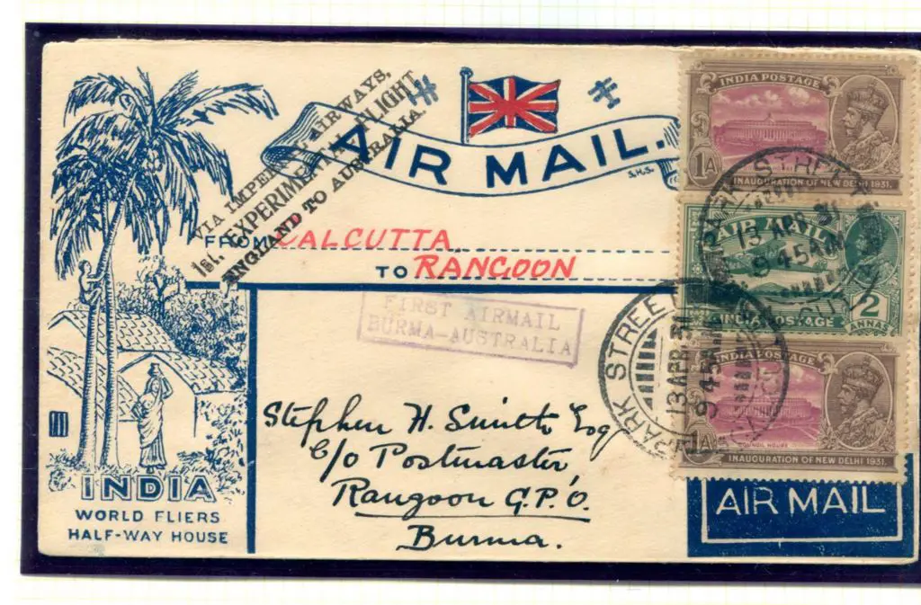 1931 (4th Apr) Calcutta to Rangoon intermediate ... Image 1++