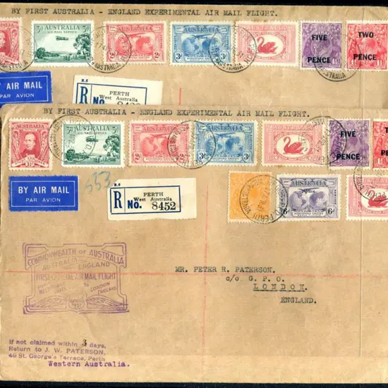 1931 (23rd Apr) Aust to England "By First ...