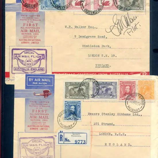 1931 (19th Nov) Australia to England All Aust ...