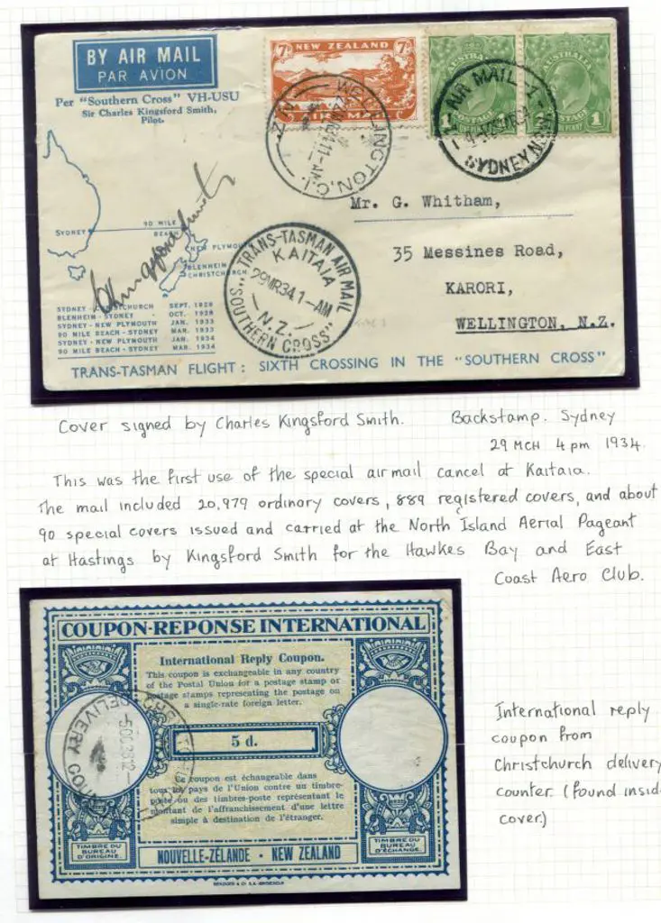 1934 (29th Mar) New Zealand to Australia & return ... Image 1++