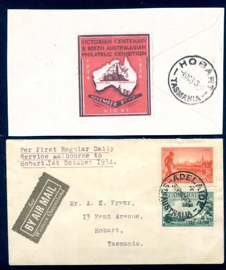 1934 (1st Oct) Melbourne to Hobart via King Island ... Image 1++