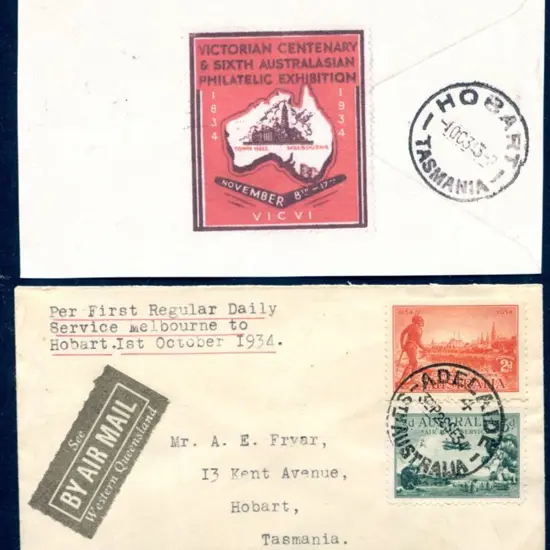 1934 (1st Oct) Melbourne to Hobart via King Island ...