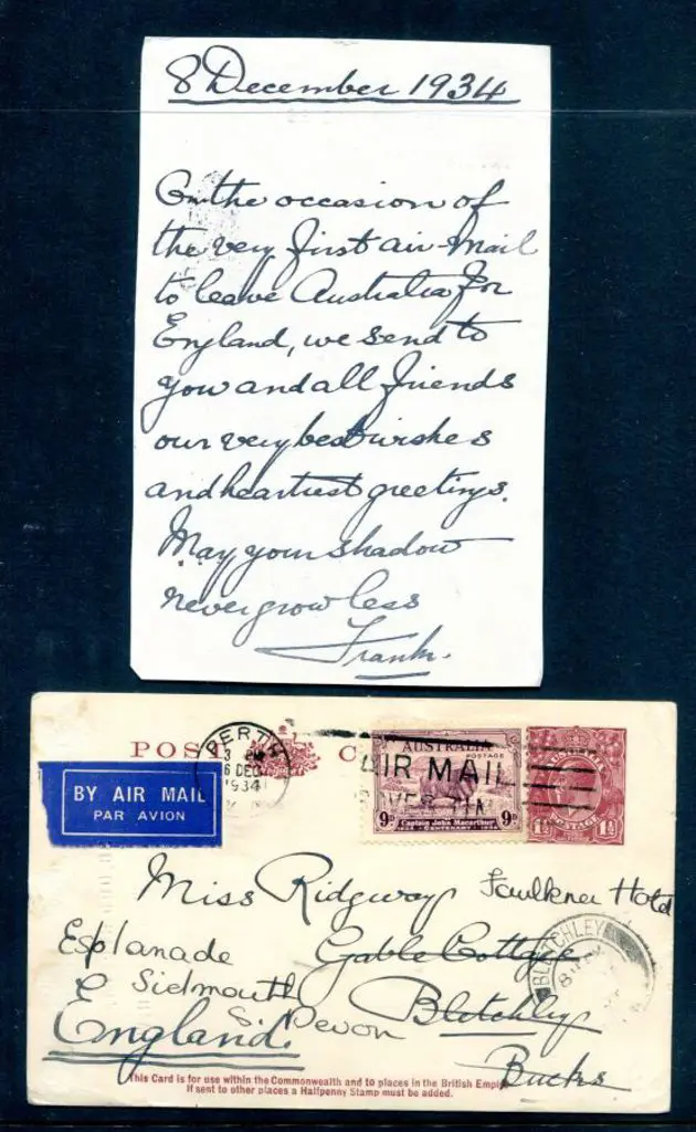 1934 (8th Dec) England to Aust Imperial ... Image 1++