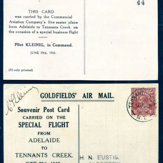 1935 (29th June) Adelaide to Tennant Creek ...