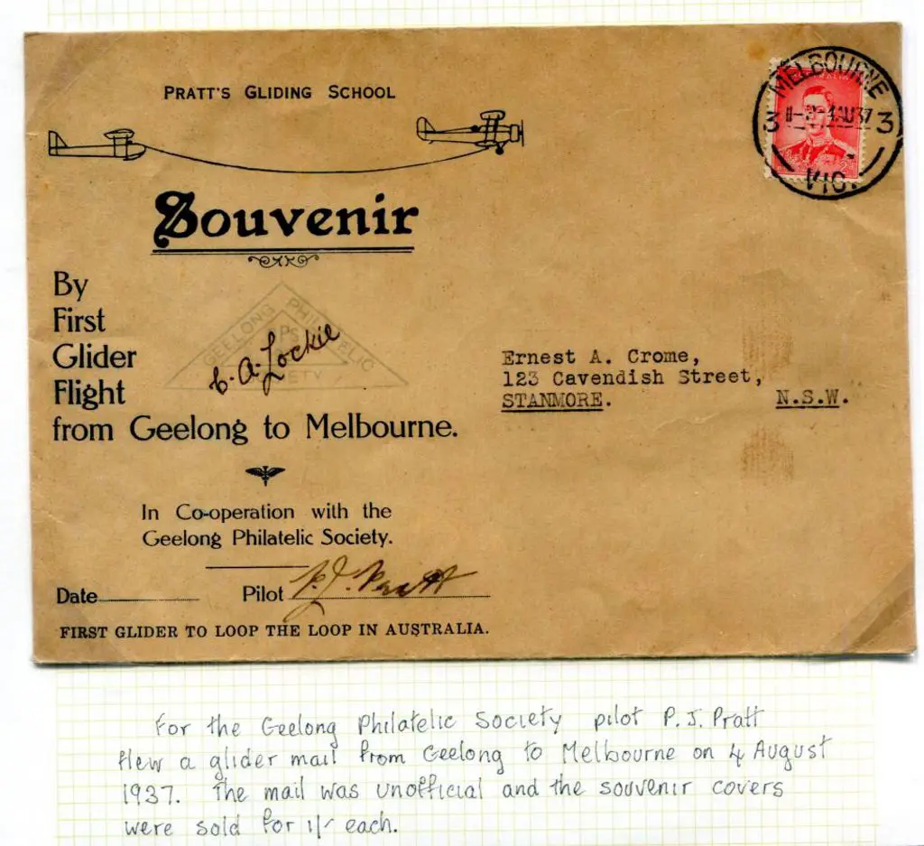 1937 (4th Aug) Geelong to Melbourne first glider ... Image 1++