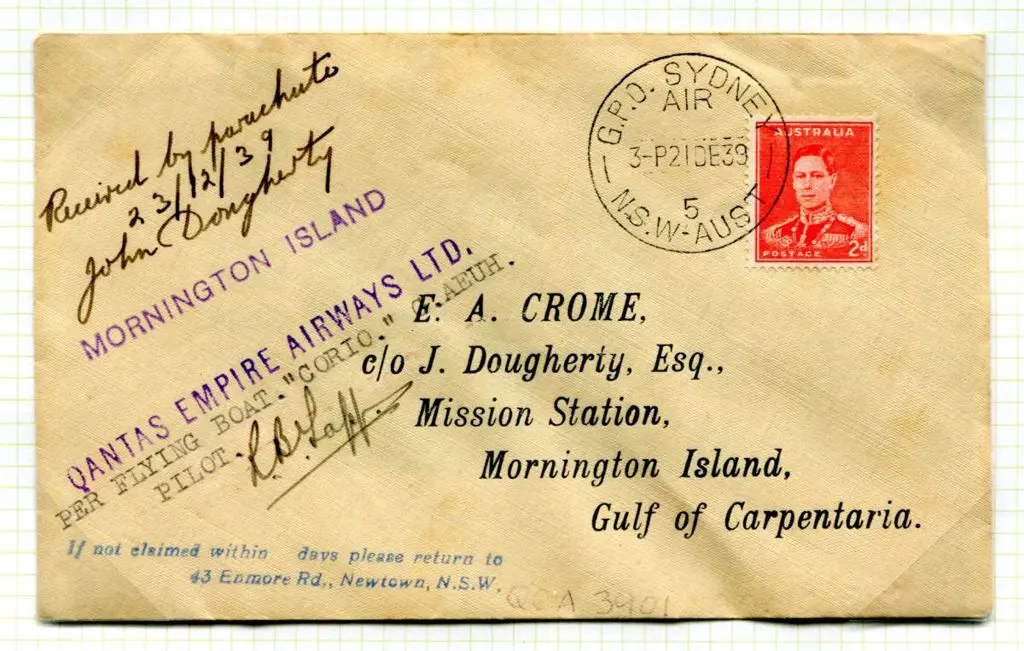 1939 (21st Dec) Sydney to Mornington Island First ... Image 1++