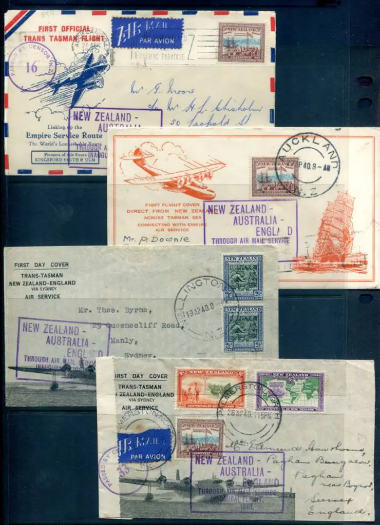 1940 (30th Apr) NZ to Aust diff illust covers each ... Image 1++