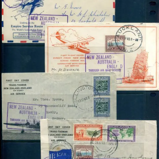 1940 (30th Apr) NZ to Aust diff illust covers each ...