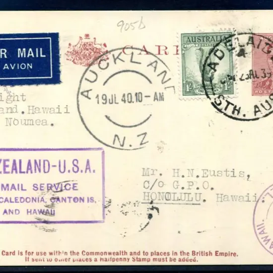 1940 (16th July) Australia to Hawaii intermediate ...