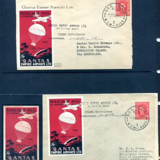1942 (23rd Dec) Sydney to Mornington Island Qantas ...