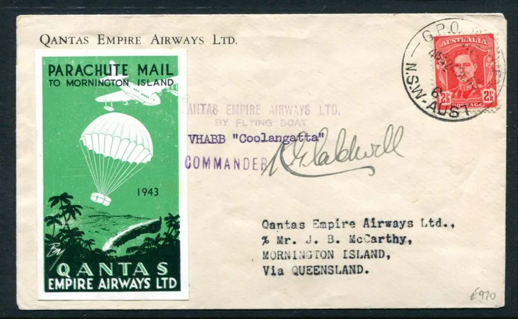 1943 (24th Dec) Sydney to Mornington Island Qantas ... Image 1++