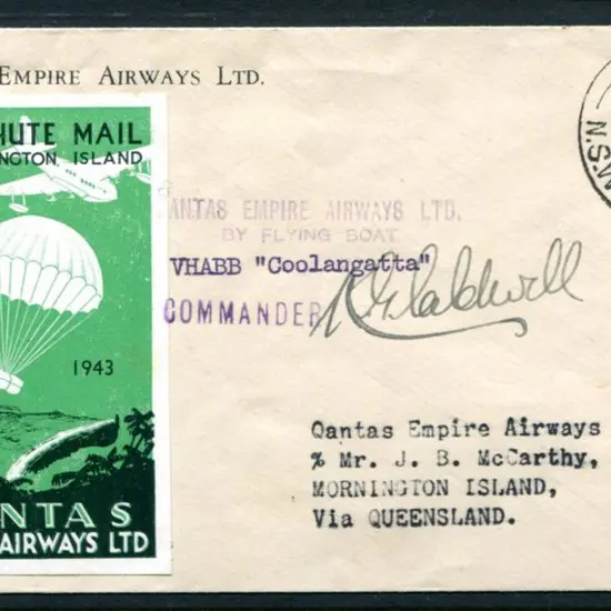 1943 (24th Dec) Sydney to Mornington Island Qantas ...