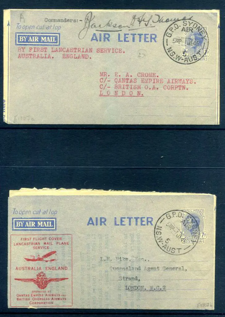 1945 (2nd June) "By First Qantas Lancastrian ... Image 1++