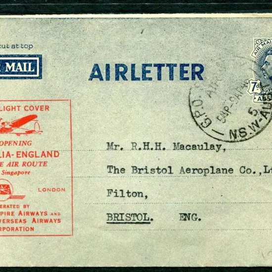 1946 (9th April) Australia to England re-opening ...