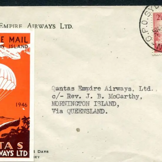 1946 (24th Dec) Sydney to Mornington Island Qantas ...