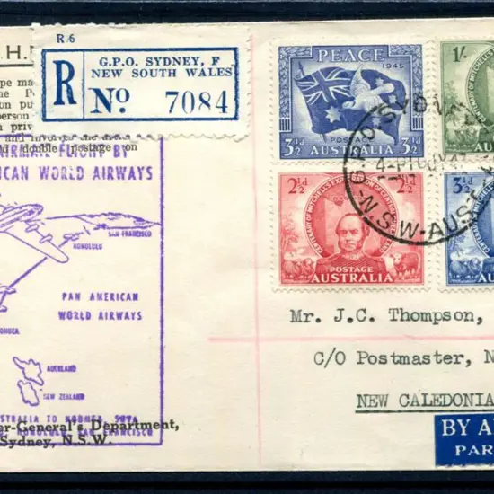 1947 (10th July) Australia to New Caledonia Pan Am ...