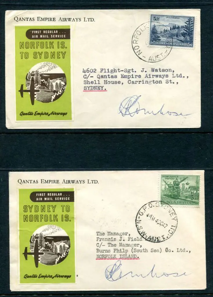 1947 (14th Oct) Sydney to Norfolk Is & return ... Image 1++