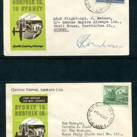 1947 (14th Oct) Sydney to Norfolk Is & return ...