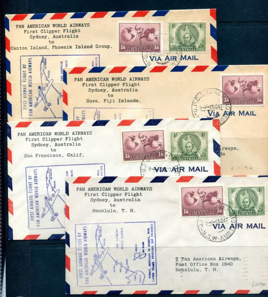1947 (7th Nov) PAA Inaugural Aust to US ... Image 1++
