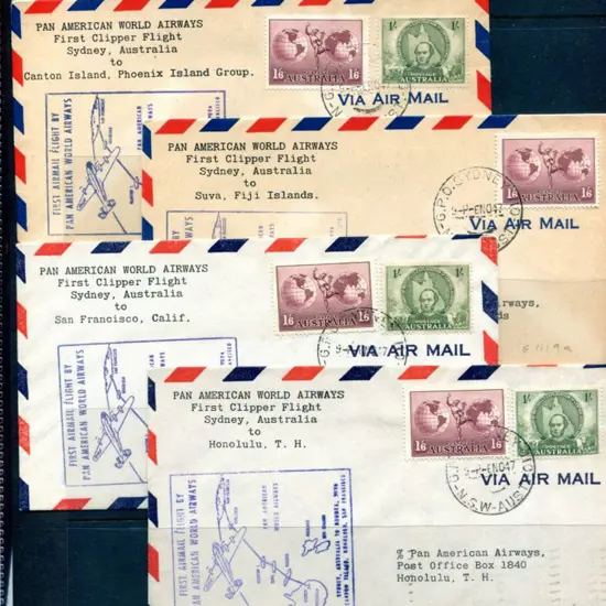 1947 (7th Nov) PAA Inaugural Aust to US ...