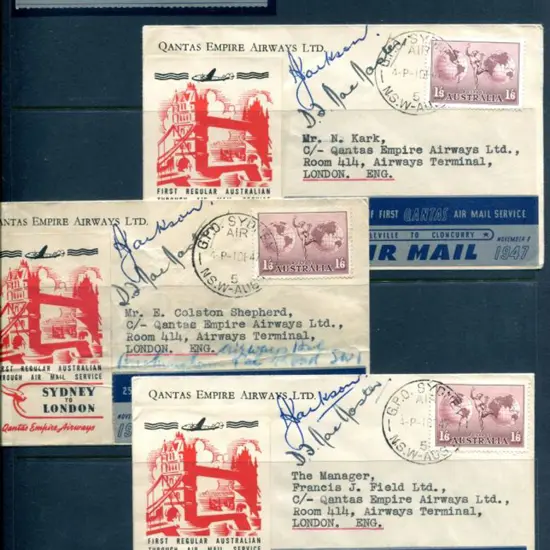 1947 (1st Dec) Australia to England Qantas first ...