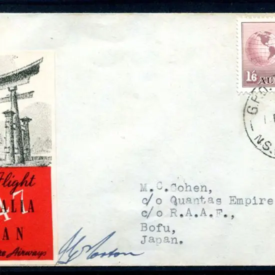 1947 (16th Dec) Australia to Japan Qantas first ...