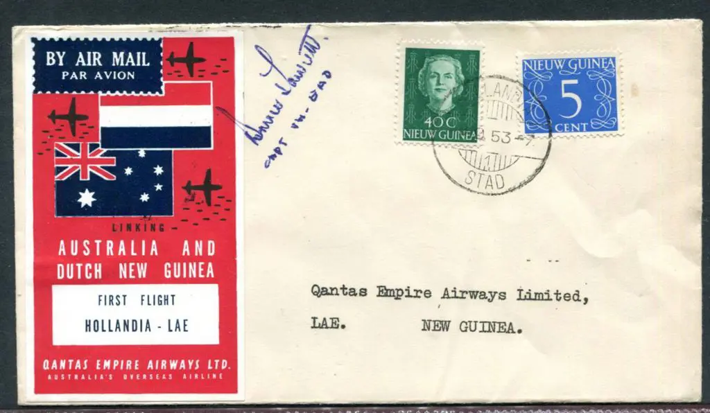 1953 (7th Sept) Hollandia to Lae cover with Qantas ... Image 1++
