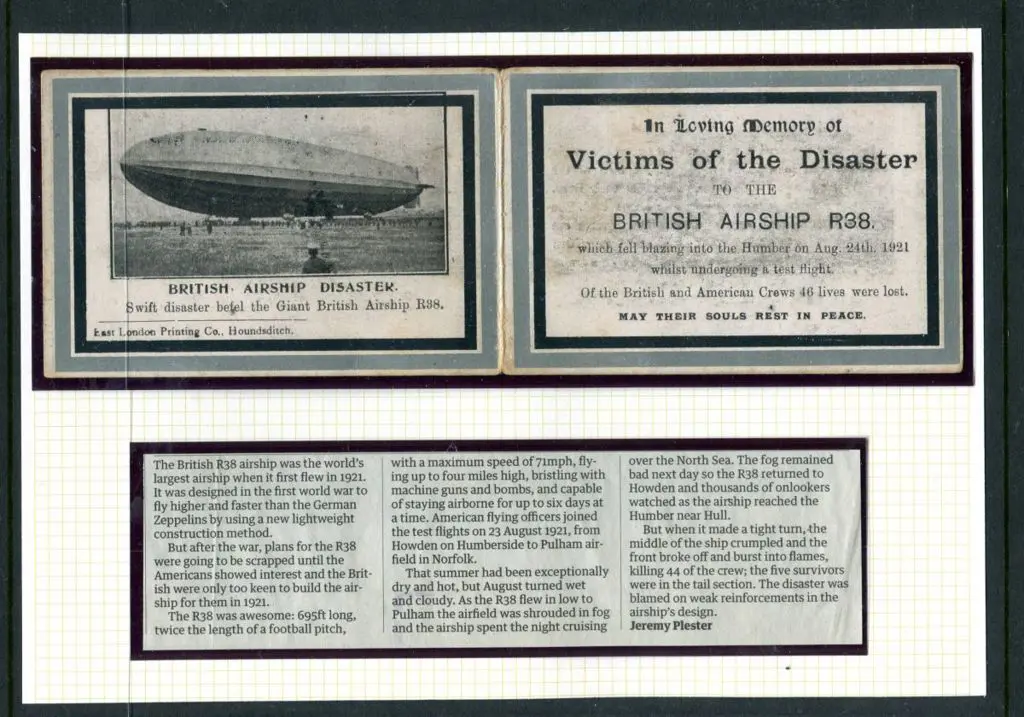 1921 British Airship R38 "In Loving Memory of ... Image 1++