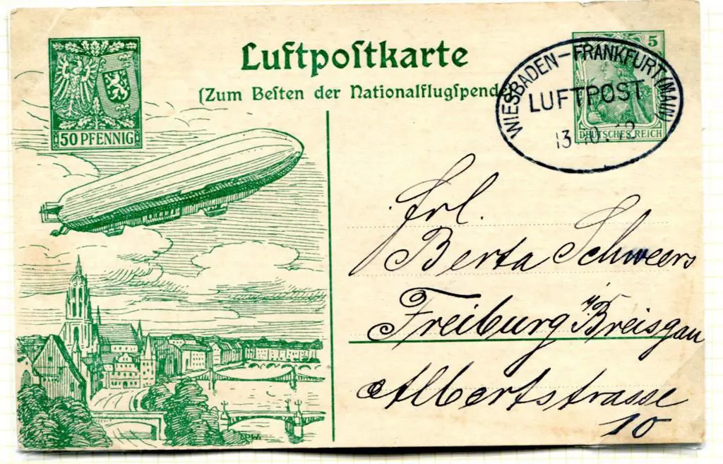 11 Viktoria Luise 1912 Air Mail Postal Card ... Image 1++