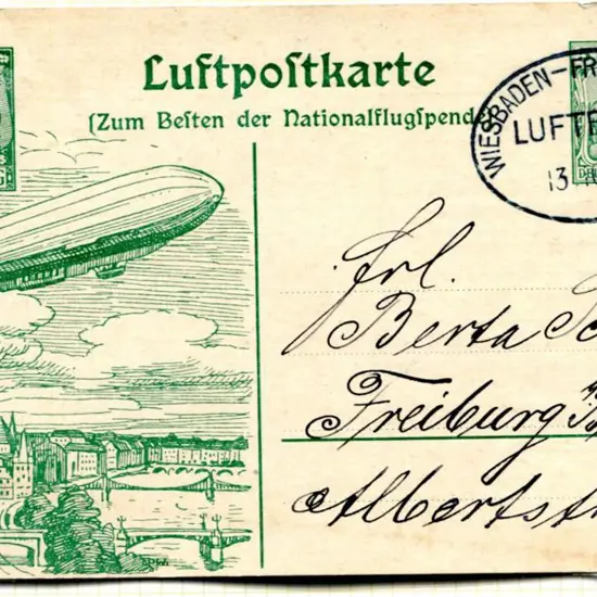 11 Viktoria Luise 1912 Air Mail Postal Card ...